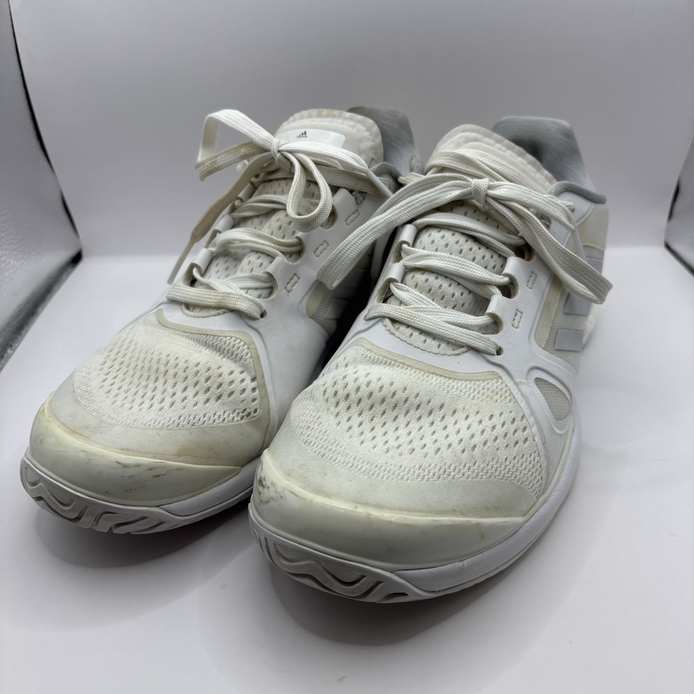 Women's 7.5 - adidas Stella McCartney Barricade Boost White Tennis Shoes BY1621